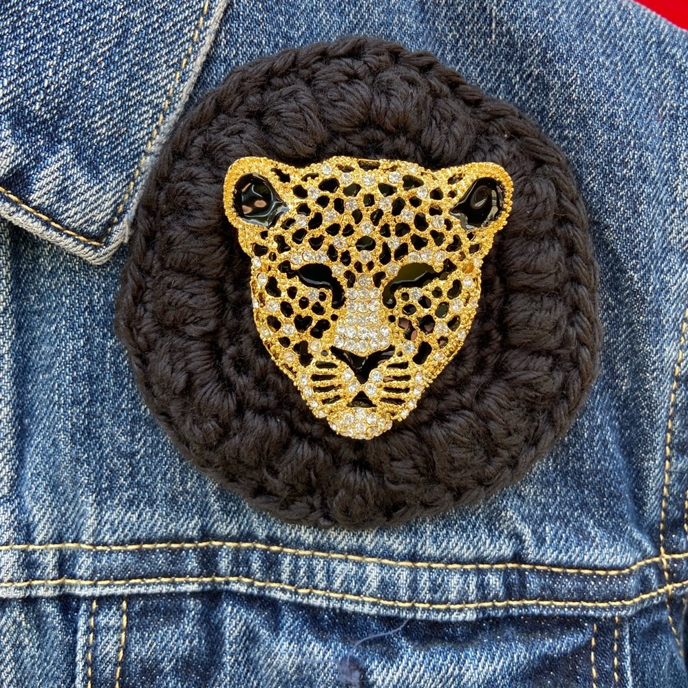 🐆 Leopard crochet mosaic jacket 🐆 - Picture 5 of 11